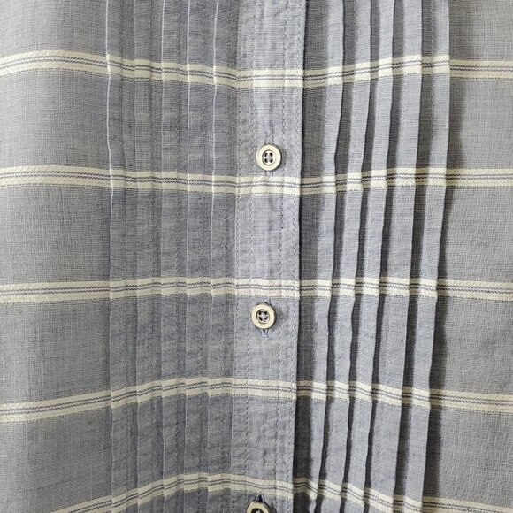 🚨296 Talbots blue and white long sleeve button down tunic - Picture 8 of 8